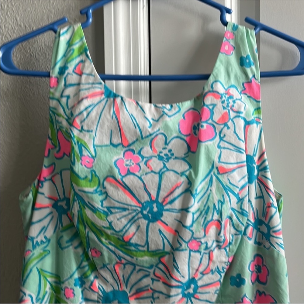 RARE- EUC Lilly Pulitzer Delia Shift Mini Dress in Splish Splash Sand Blu, 8 - Picture 11 of 11